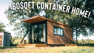 160sqft Shipping Container Home w/rooftop patio | Full Airbnb Tiny House Tour!