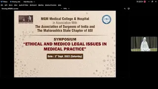 SYMPOSIUM   --       "Ethical and Medico Legal Issues in Medical Practice"