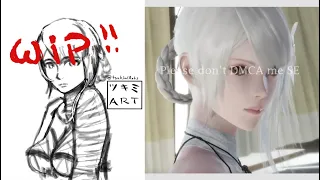 archived stream: Drawing Kaine from NieR Replicant 1.22