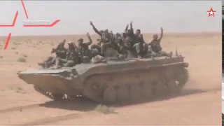 Усиленный Т 72 в сирийской пустыне  кадры наступления на боевиков ИГИЛ