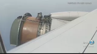 United Airlines passengers brace for impact after engine cover rips off during flight