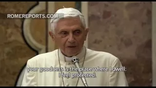 Benedict XVI addresses a speech to Pope Francis