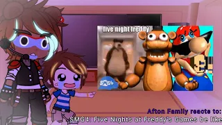 ||Afton Family reacts to: SMG4: Five Nights at Freddy's Games be like||