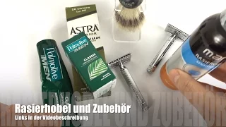 Rasierhobel Edwin Jagger und Mühle im Überblick mit Zubehör (deutsch)