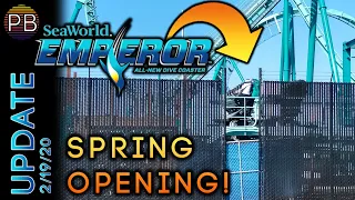 Emperor Construction Update 2/19/20 | SeaWorld San Diego's Brand-New Dive Coaster Opening Spring!