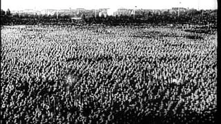 Adolf Hitler addresses Hitler Youth meeting in Thuringia, Germany. HD Stock Footage