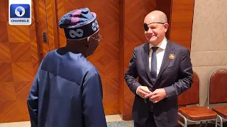 Moment German Chancellor, Olaf Scholz Visited President Tinubu At Aso Villa