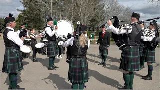 Welcome to the Highland Military tattoo by Forres Pipe Band at Riverside Country Fayre April 2022