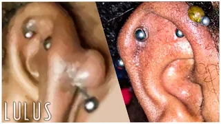 The NASTIEST Industrial Piercing We've EVER Seen!!