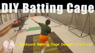 DIY Backyard Batting Cage Design for Baseball, 12' x 12' x 55' Net