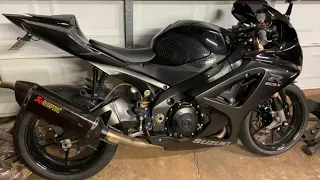 Suzuki Gsx-R 1000 (K8) Startup and Walk around. Full Akrapovic Exhaust