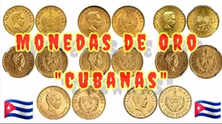 Monedas de Oro. Cuba 1915 y 1916. Cuban coins.