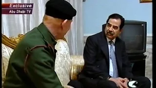 السيد الرئيس صدام حسين يستقبل المجاهد عزت ابراهيم  ( رد القائد علي الامارات بتنحيته عن الرئاسه )