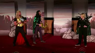 CAST OF THOR: RAGNAROK PERFORMS THE MOVIE IN 4D WITH JAMES CORDEN