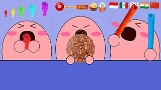 Kirby Animation - Eating Chocolate, Rainbow Fried Chicken, Pick a Flag Food Mukbang Complete Edition