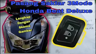 Pasang Saklar 3 mude di honda beat new | Saklar on off lampu beat deluxe, beat stred