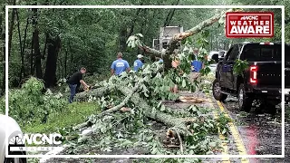 Storms roll through Charlotte area Wednesday, causing widespread damage