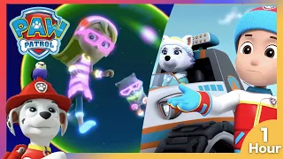 Chase & Marshall Rescues Friends in Giant Neon Bubble🎈 +More | PAW Patrol ⭐️1Hour Cartoon for Kids⭐️