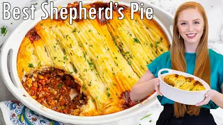 The Best Classic Shepherd's Pie Recipe! | with Lamb Filling & Garlic Parmesan Potatoes!