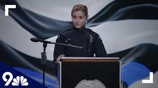 'I'm not sure how to continue on without you' | Fallen Arvada officer's girlfriend speaks at memoria