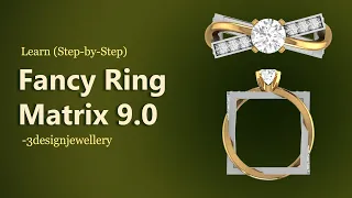 ||🔷How to make Fancy Ring in Matrix 9.0 #rhino modelling #MatrixDesign #matrix9