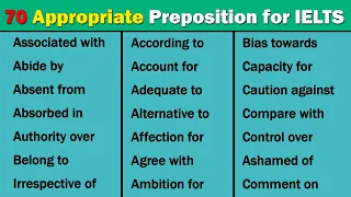 70 Most Commonly Used Appropriate Prepositions for IELTS