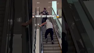 He Flipped Over The ￼Escalator 😱 #shorts #youtubeshorts