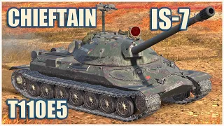 IS-7, Chieftain Mk.6 & T110E5 • WoT Blitz Gameplay