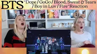 BTS: "Dope / GoGo / Blood Sweat & Tears / Boy in Luv / Fire" Medley - Reaction