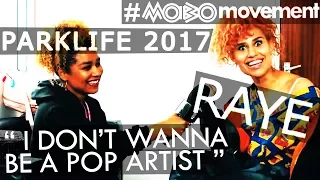 Grapes with RAYE.. Frank Ocean, new single, fashion & festivals @ Parklife 2017 | #MOBOmovement