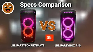 JBL Partybox ULTIMATE vs JBL Partybox 710 Specs Comparison | BrownChocoMilkBoy