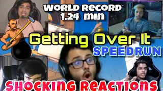 SCOUT CARRYMINATI JONATHAN REACT TO GETTING OVER IT WORLD RECORD || STREAMERS SHOCKING REACTION