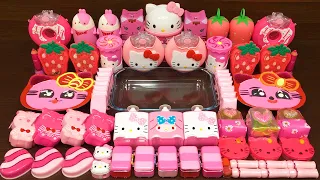 PINK HELLO KITTY Slime! Mixing Random Things into STORE BOUGHT Slime! Satisfying Slime Videos #406