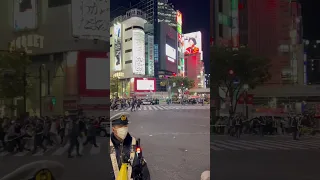 Japan Halloween. Police never let happen stampede in Shibuya.