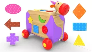 Learn Shapes with Wooden Hammer Educational Toys - Toy Cars for KIDS