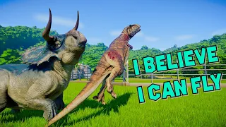 Nasutoceratops vs all Carnivore Dinosaurs - Jurassic World Evolution - Massive Dinosaurs Fight!