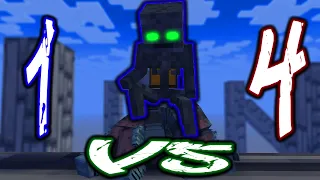 Wither Skeleton Epic Fighting 1 VS 4 - Minecraft Animation