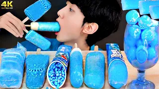 ASMR ICE CREAM BLUE PARTY DESSERTS CANDY MUKBANG EATING SOUNDS