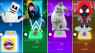 TOP 4 Tiles Hop Marshmello -Alone VS Alan Walker-Faded VS Alma Zarza-Tutu VS Post Malone-Sunflower