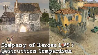 Company of Heroes 1 VS 3 - Destruction Comparison