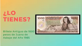 Monedas y Billetes de Colección #21│Billete Antiguo 1000 pesos Juana de Asbaje 1985