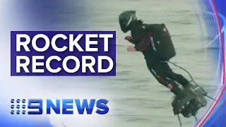 French daredevil crosses English Channel on jet-powered hover board | Nine News Australia