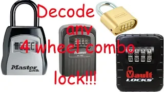 (345) How to Open ANY 4 Wheel Combination Lock