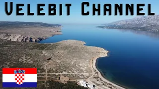 Rovanjska - Velebit Channel (drone 4K), Jasenice, Zadar, Croatia, Europe