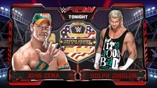 John Cena Vs Dolph Ziggler - United States Championship - Custom Scenario - Raw 12/10/15 - WWE 2K15