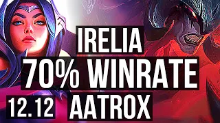 IRELIA vs AATROX (TOP) | 9 solo kills, 70% winrate, Legendary, 14/3/1 | EUW Master | 12.12