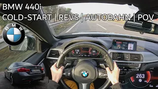 BMW 440i F33 Convertible COLD START, REVS and POV AUTOBAHN DRIVE | 260km/h+