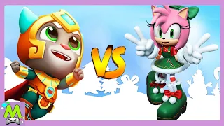 Говорящий Том Погоня Героев vs Sonic Dash:Новый Рождественский Соник.Новые Герои и Новые Костюмы