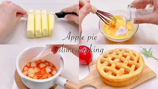 【ASMR】🍴スライムクッキング🍎アップルパイを作る【音フェチ】사과 파이 점액 요리 Apple pie slime cooking No talking ASMR