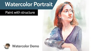 Watercolor portrait demo - paint a portrait with structure